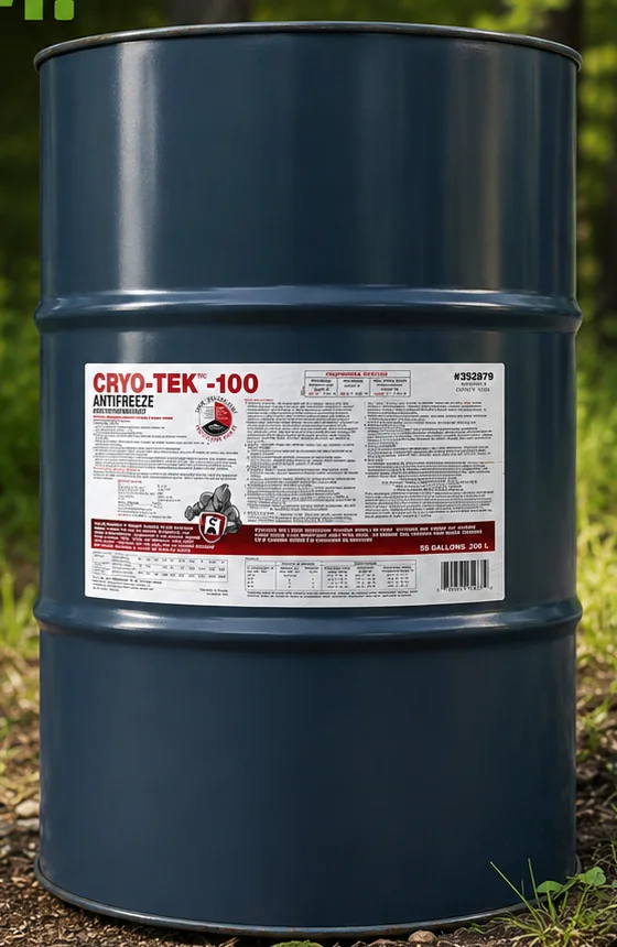 Drum of Cryo-Tek 100 antifreeze