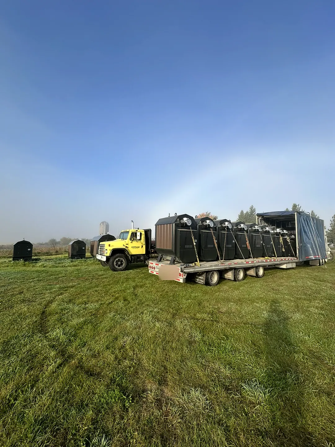 A truckload of new Portage & Main boilers arrives